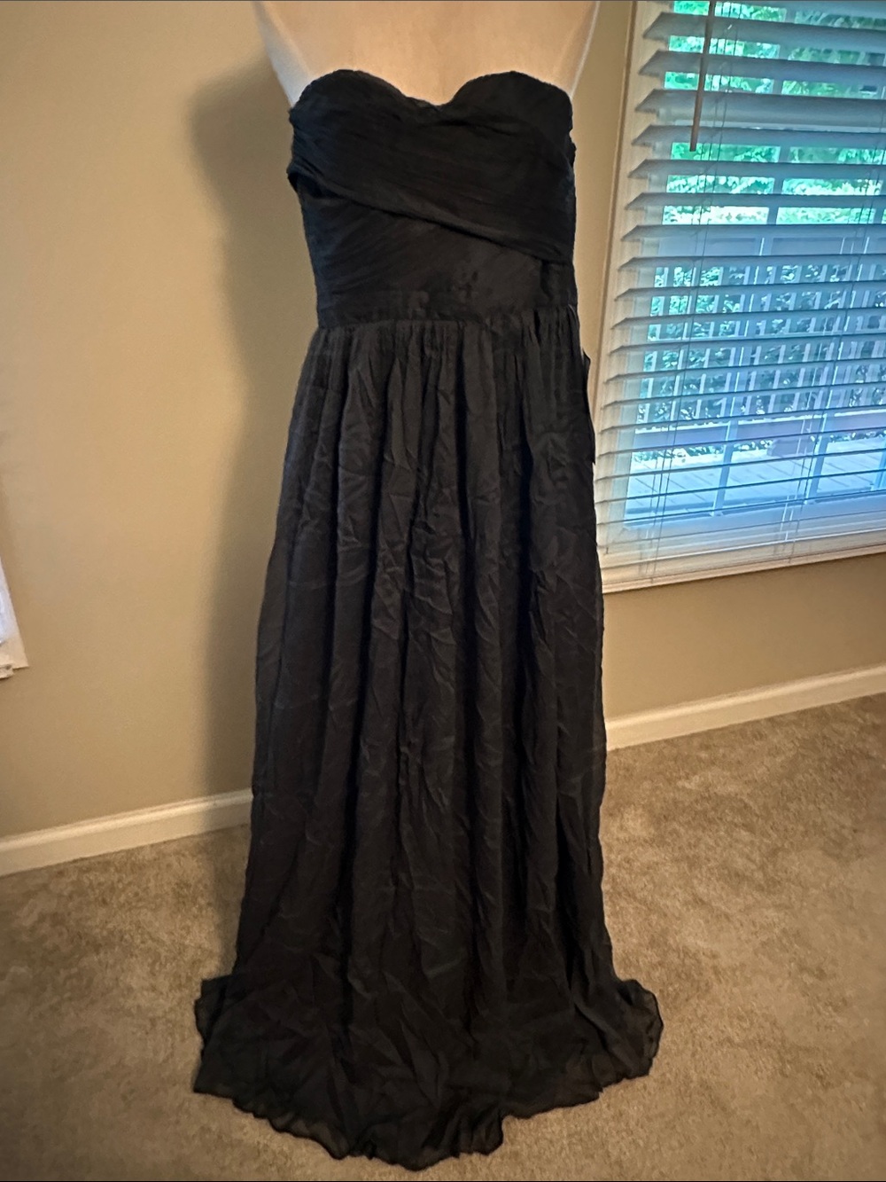 Strapless Dark Charcoal Evening Gown - Elegant Formal Dress
